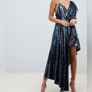 Venus Asymmetrical Sequin Dress